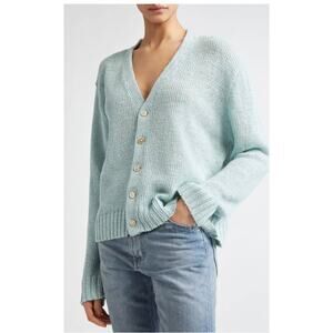 Maison Margiela Hemp Cardigan Sweater in Light Blue M